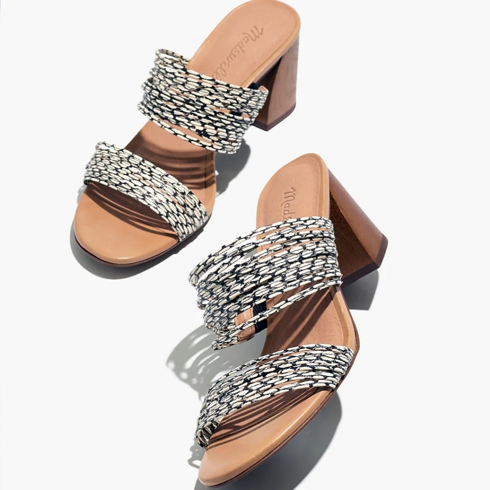 Madewell Meg Sandal in Snake Embossed Leather 8.5